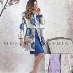 Vestido corto de encaje con manga francesa en color LILA LAVANDA