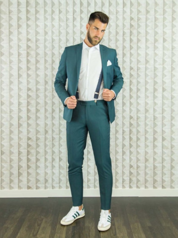 Traje hombre verde Boutique Felicidad