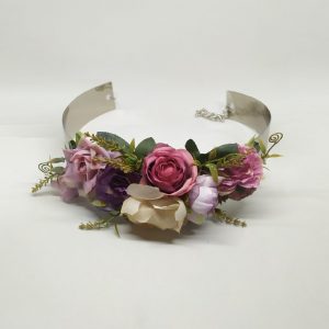cinturon plateado flores colores