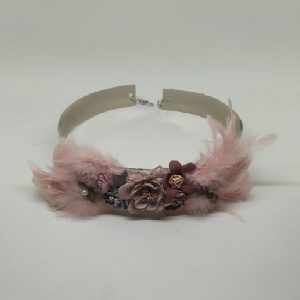 cinturon plumas rosa