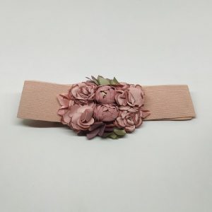 cinturon elastico flores rosa