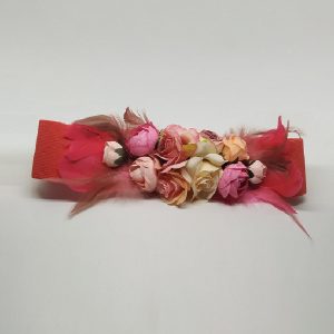 cinturon elastico plumas rojas