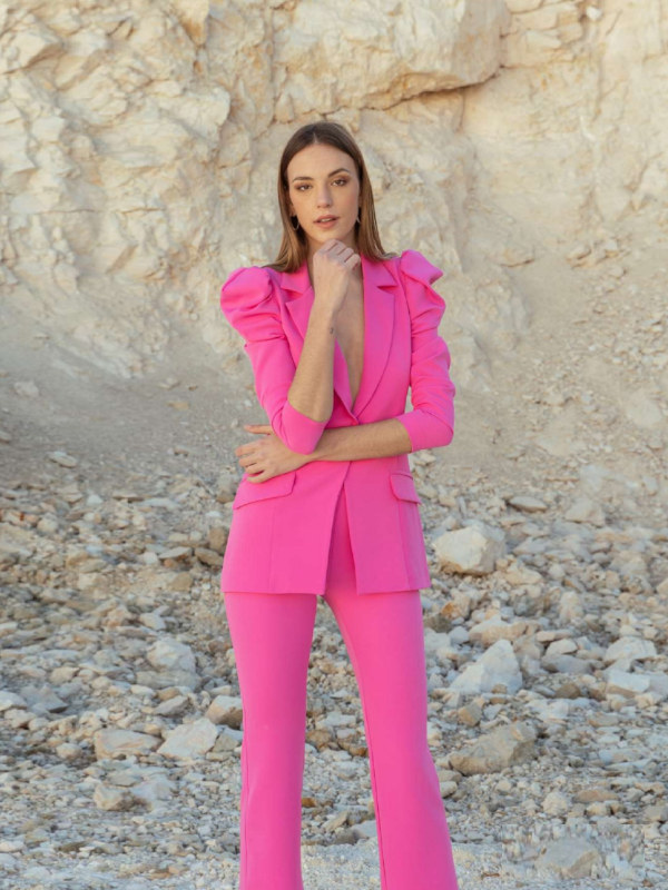 Traje chaqueta color rosa -