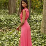 Vestido Cayro 51024 largo midi color fucsia